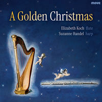 Front cover art for A Golden Christmas - for flute and harp Front cover art for A Golden Christmas - for flute and harp